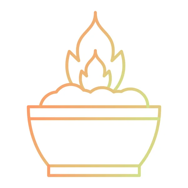 Bowl Flame Icon Vector Illustration Design — Stok Vektör
