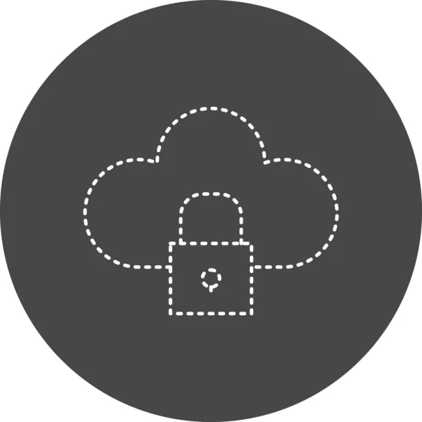 Cloud Locked Web Icon Simple Design — Image vectorielle