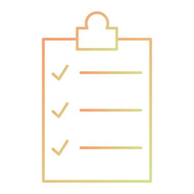 Kontrol listesi simgesi. Web için basit pano vektör simgeleri çizimi