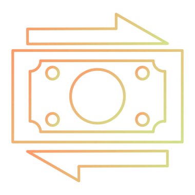 Para nakit ikonu. dolar banknotları vektör illüstrasyonlu özet cüzdan