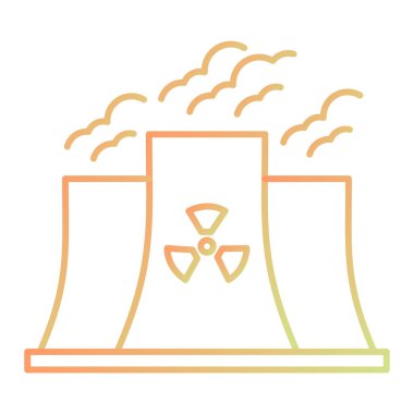 Nükleer enerji santrali ikon vektör çizimi tasarımı