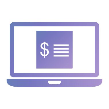 Dolar sembollü dizüstü bilgisayar. vektör illüstrasyonu