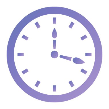 clock vector icon. style is bicolor flat symbol, red and white colors, rounded angles, silver background