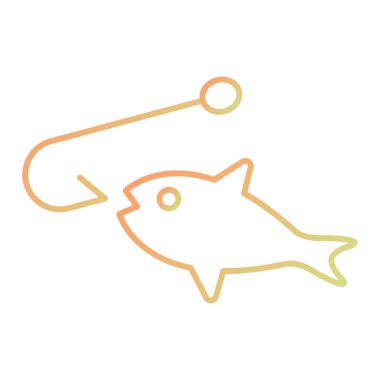 Balık kancası ikonu. Web için balıkçılık vektör simgelerinin ana hatları