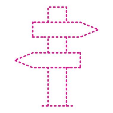 vector illustration of a beautiful purple line icon with a sign