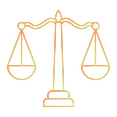 scales of justice icon. outline law symbol vector illustration.
