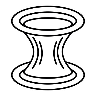 vector illustration of a single black and white outline of a bowl