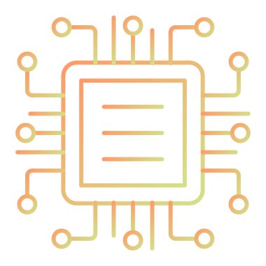 vector illustration of seo modern icon, cpu sign