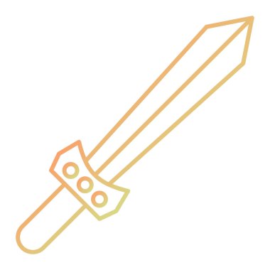 Kılıç simgesi. Ortaçağ bıçak vektör çiziminin karikatürü