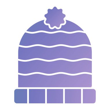 Kış şapka simge vektör çizim