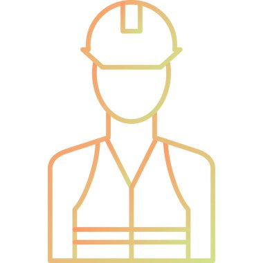 İşçi. Web simgesi basit illüstrasyon