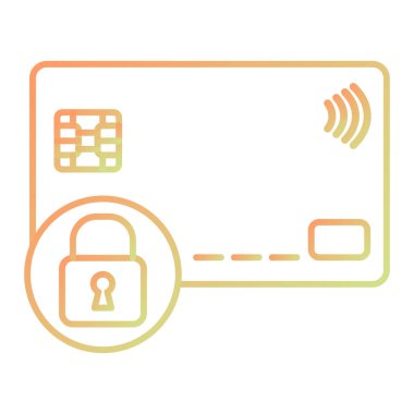 Kilit ve asma kilit vektör illüstrasyon grafik tasarımlı kredi kartı