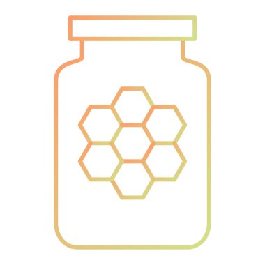 Bal kavanozu ikonu. Beyaz arkaplanda izole edilmiş web tasarımı için arı reçel vektör simgelerinin basit çizimi