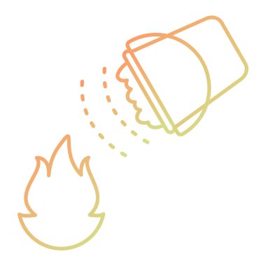 Ateş ikonu. Web için vektör simgelerinin özet çizimi