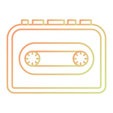 kaset ikonu. anahat pop sanat stili vektör çizimi sembolü.