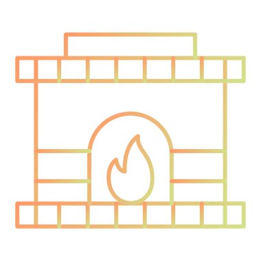 Ateş ve yanan mumlarla şömine vektör çizimi tasarımı