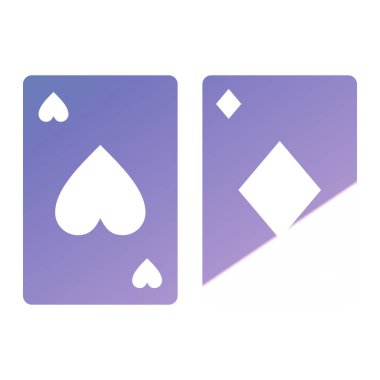 set of four playing cards with two diamonds, vector illustration