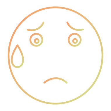 yüz ifadesi çizgisi simgesi, vektör illüstrasyonu