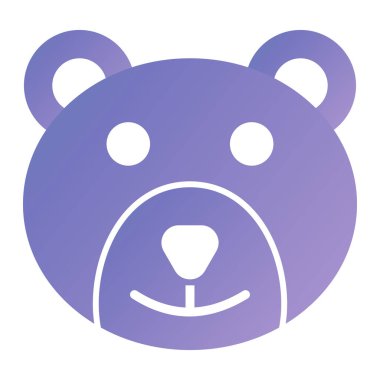 şirin ayı yüzü ikon vektör çizimi tasarımı