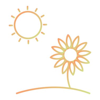 ayçiçeği ikonu. Web için çiçek vektör simgelerinin basit çizimi