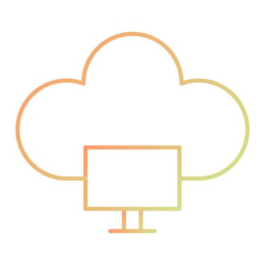 Bulut hesaplama teknolojisi ikon vektör çizimi tasarımı