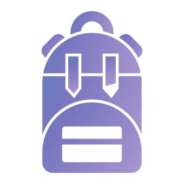 sırt çantası simgesi vektör illüstrasyonu