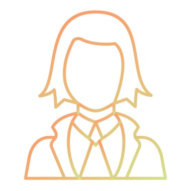 Kadın avatar ikonu. Kadın vektör illüstrasyonunu özetle. izole arkaplan.