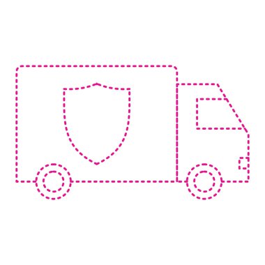 dağıtım kamyonu ikonu vektör çizimi tasarımı