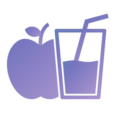 glass of juice with a straw and a shadow. vector illustration