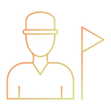 man with flag icon. vector illustration