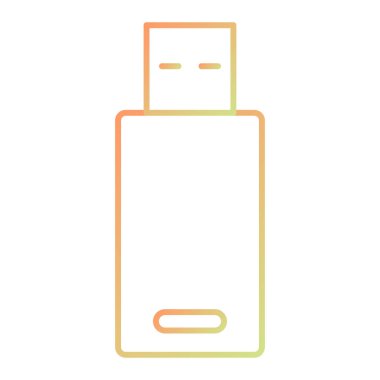 usb flash disk simge vektörü. Basit düz tabela. izole edilmiş sınır sembolü çizimi