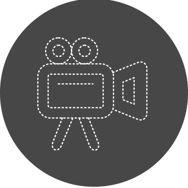 Movie Camera Vector Glyph Icon Design 