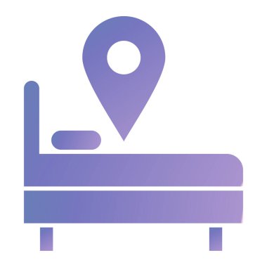 Yatağa. Web simgesi basit illüstrasyon