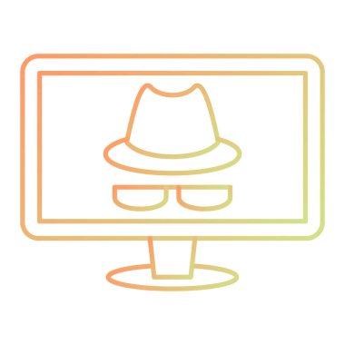 computer monitor with a symbol of the protection of the future