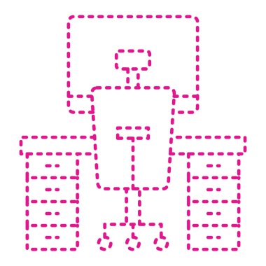 Masa sandalyesi çizgisi simgesi. vektör illüstrasyonu