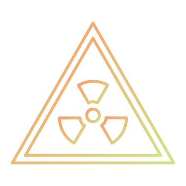 radiation hazard sign icon. danger symbol. warning and radioactive theme. isolated contour illustration