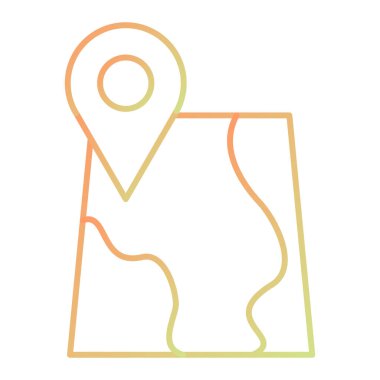 map location icon. outline gps navigation vector illustration symbol and web design. isolated on white background