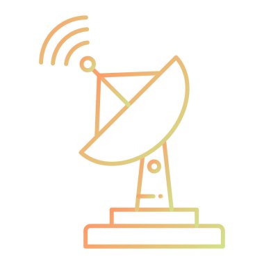 satellite antenna icon. flat design style. vector illustration.