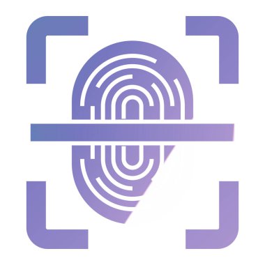 parmak izi vektör simgesi. Düz çizim. 10 saniye.