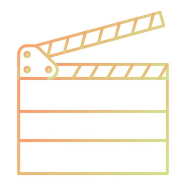 Film şeridi ikonu. Web için film alkışlayıcı vektör simgelerinin düz çizimi