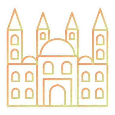 Kilise kutsal kişilerin resmi içinde karikatür tarzı izole vektör çizim