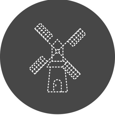Windmill Vektör Kabartma Simgesi Tasarımı 