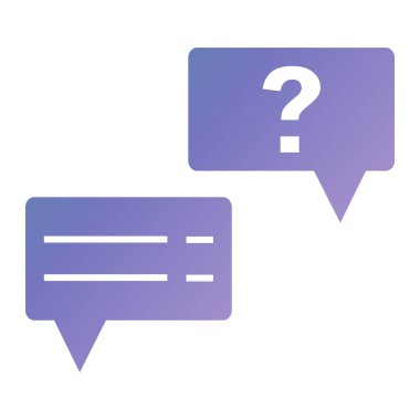 Konuşma balonu ve soru işareti simgesi. vektör illüstrasyonu