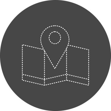 web icon, simple illustration of Map location and navigation