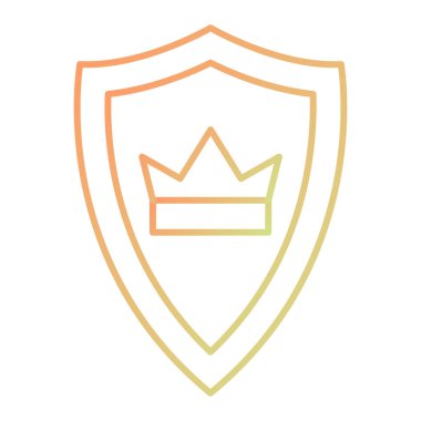 Beyaz arkaplanda bir taç simgesi olan kalkan