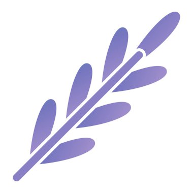 feather icon. isometric of purple flower vector symbol for web design isolated on white background