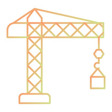 Vinç simgesi. Web için yapı vektörü simgelerinin özet çizimi