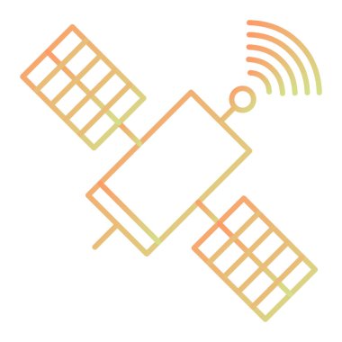 uydu anten simgesi. Ana hatlı kablosuz anten vektör çizimi. izole edilmiş sembol.