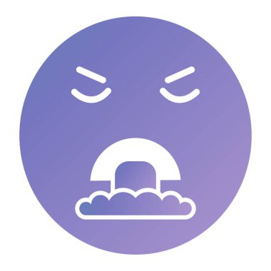 Ağlayan yüz simgesi, vektör illüstrasyonu