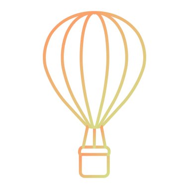 Sıcak hava balonu simgesi beyaz arkaplanda izole edildi